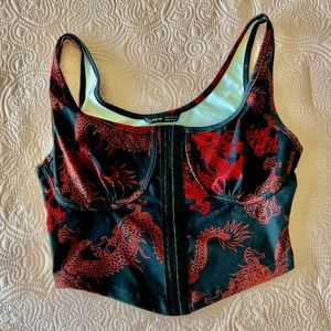 Dragon design corsette style top, worn once